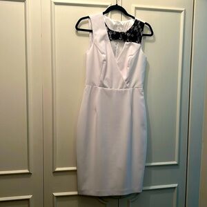 White with black lace detail size 6 Ava & Aiden dress